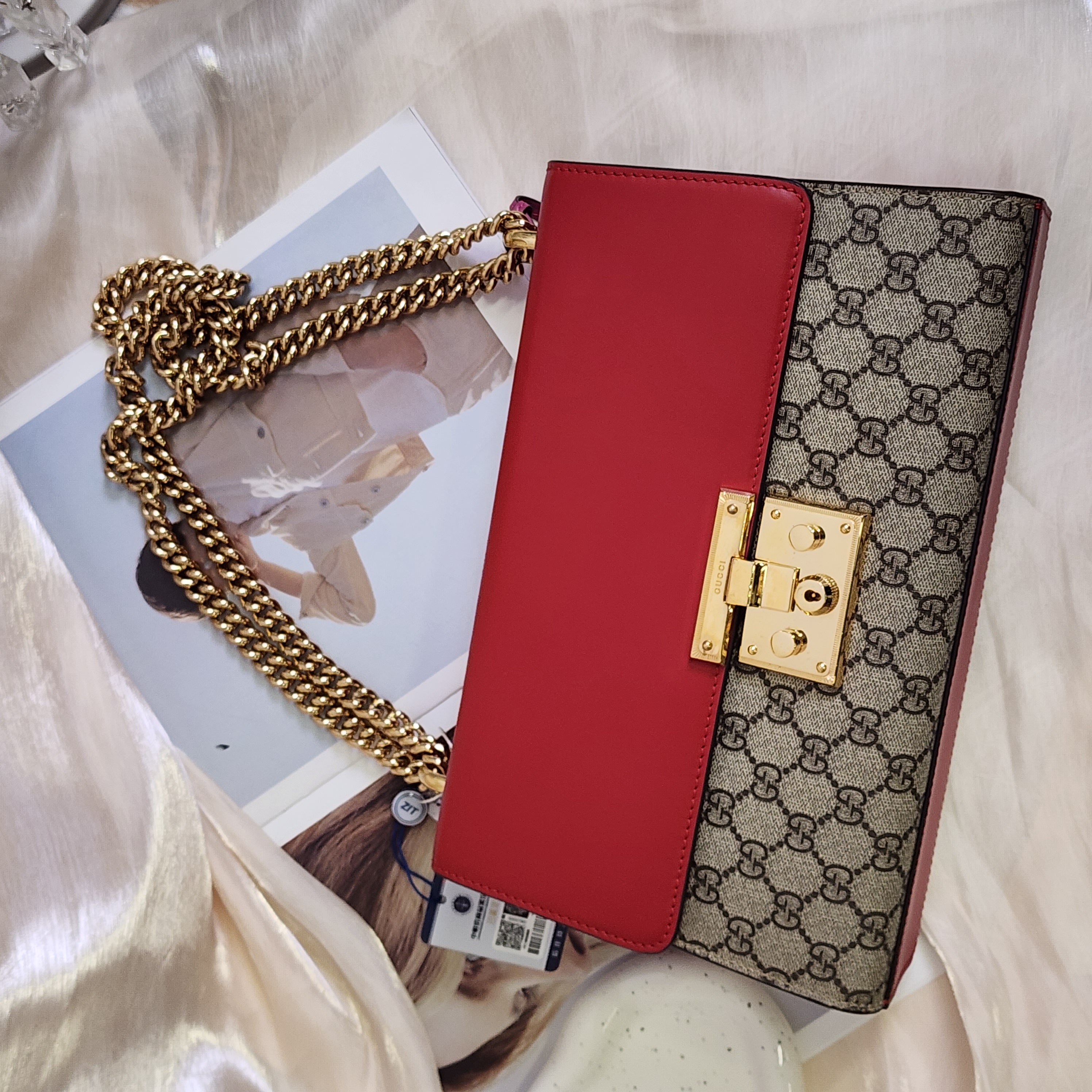 95新 GUCCI/古驰 padlock老花链条单肩包