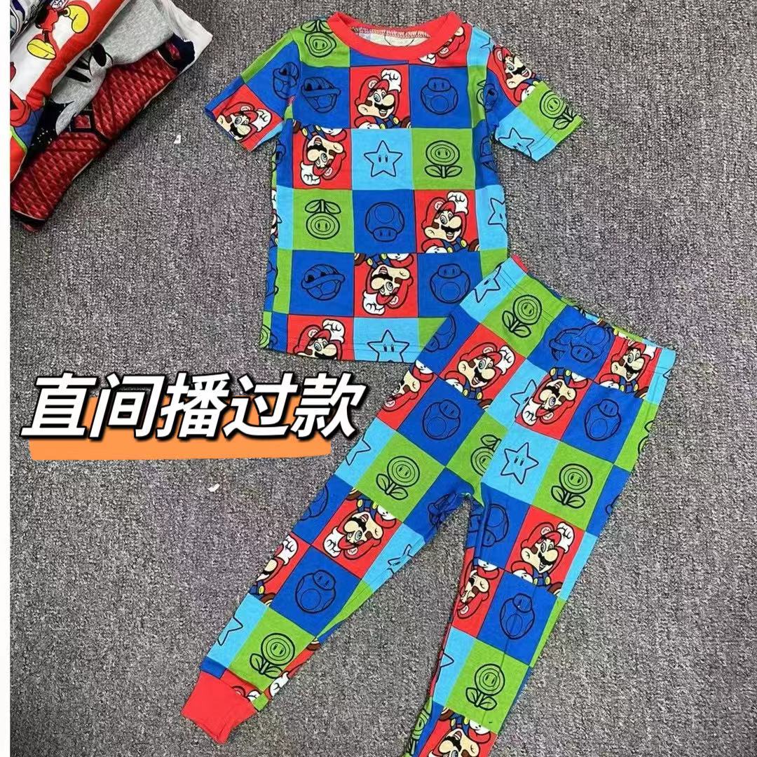 燕燕家 直间播扣号）） 男童短袖印花卡通家居套装