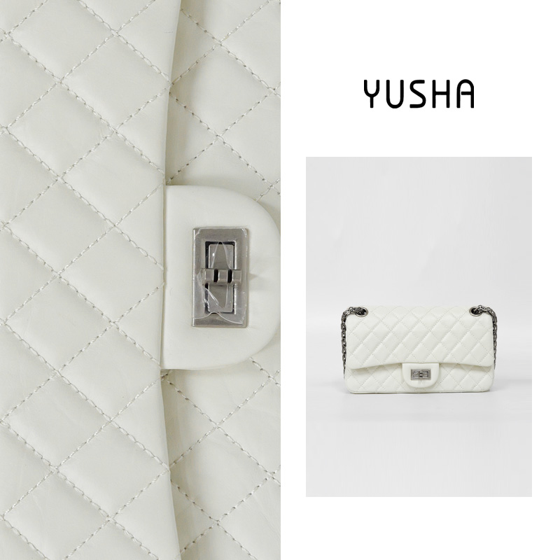 YUSHA/高档白色银色链包-9533