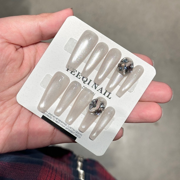 Yeeqi | 冰瓷儿 施华洛拼钻 手工穿戴甲定制