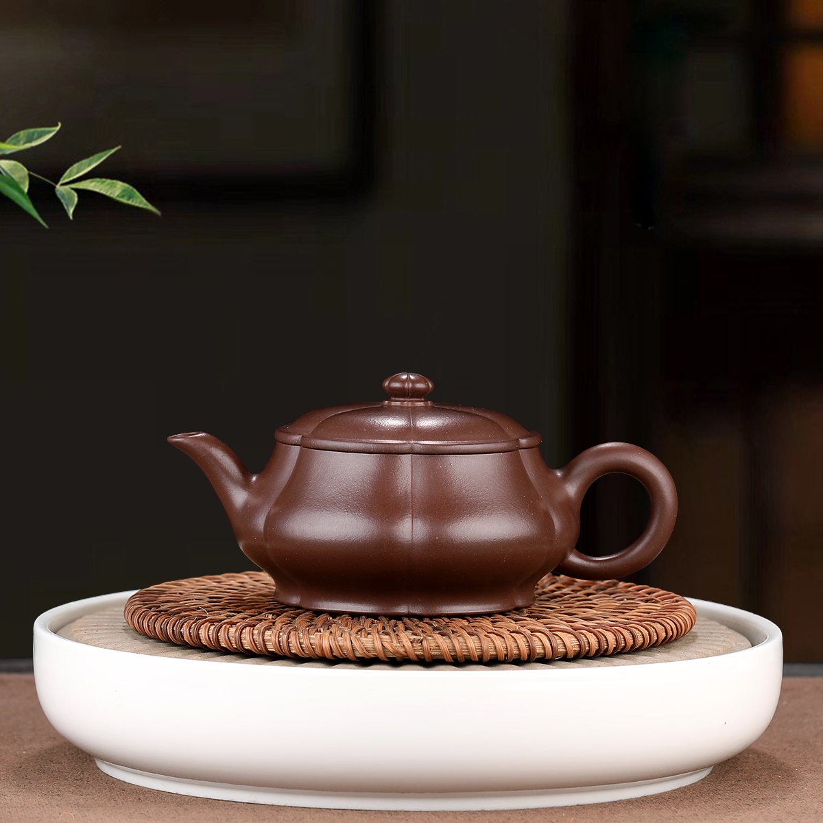 宜兴紫砂壶 全手工筋纹壶 明炉 180cc