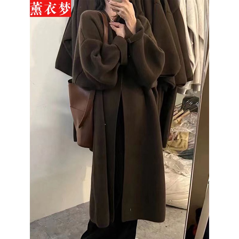 过膝长版针织开衫百搭外套毛衣女装2023秋冬新款韩版慵懒风衣潮