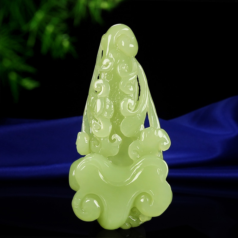 和田玉黄口【人生如意】挂件52.36g 大师工作室作品  4955