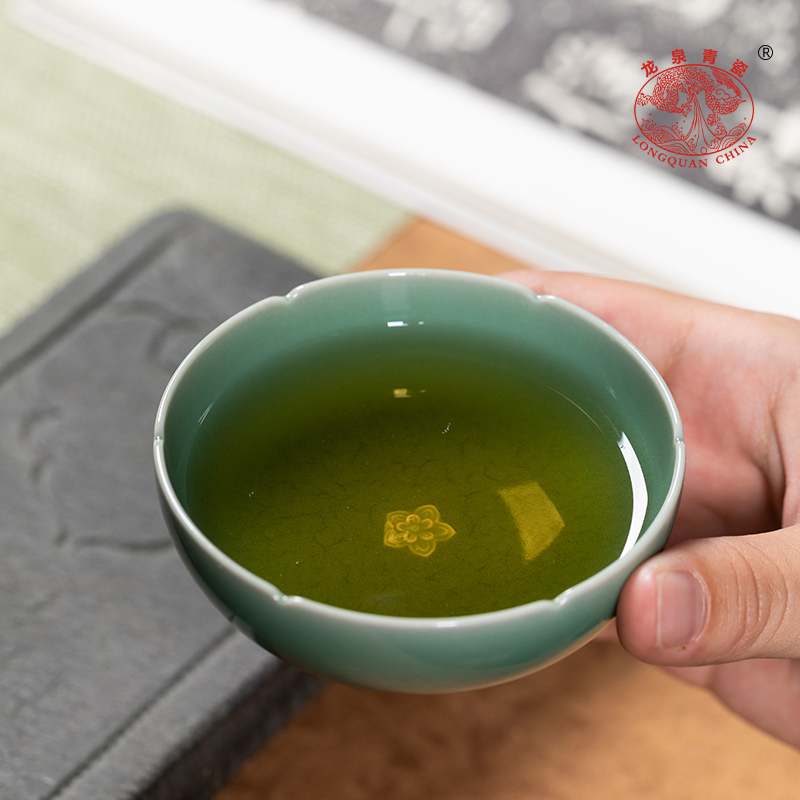 龙泉青瓷主人杯单杯  个人专用茶杯子高端全手工功夫茶具品茗杯盏