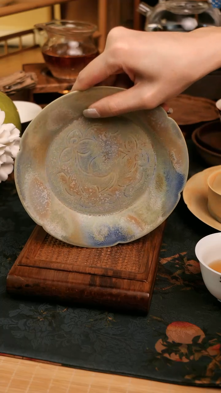 【闪购商品】陶瓷敦煌雕刻壶承