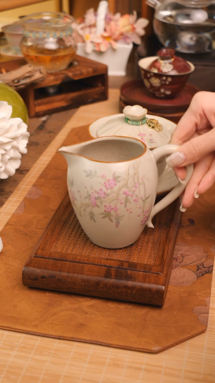 【闪购商品】陶瓷桃花公道杯