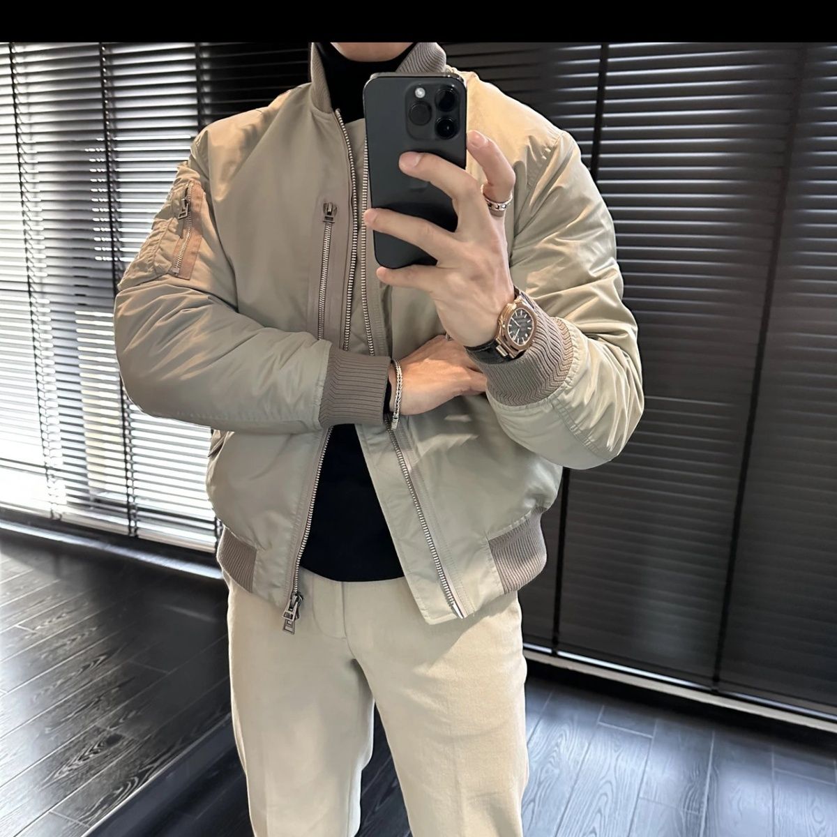 欧货秋冬男士高品质新品棉服夹克飞行员拼接都市时尚潮流夹克外套