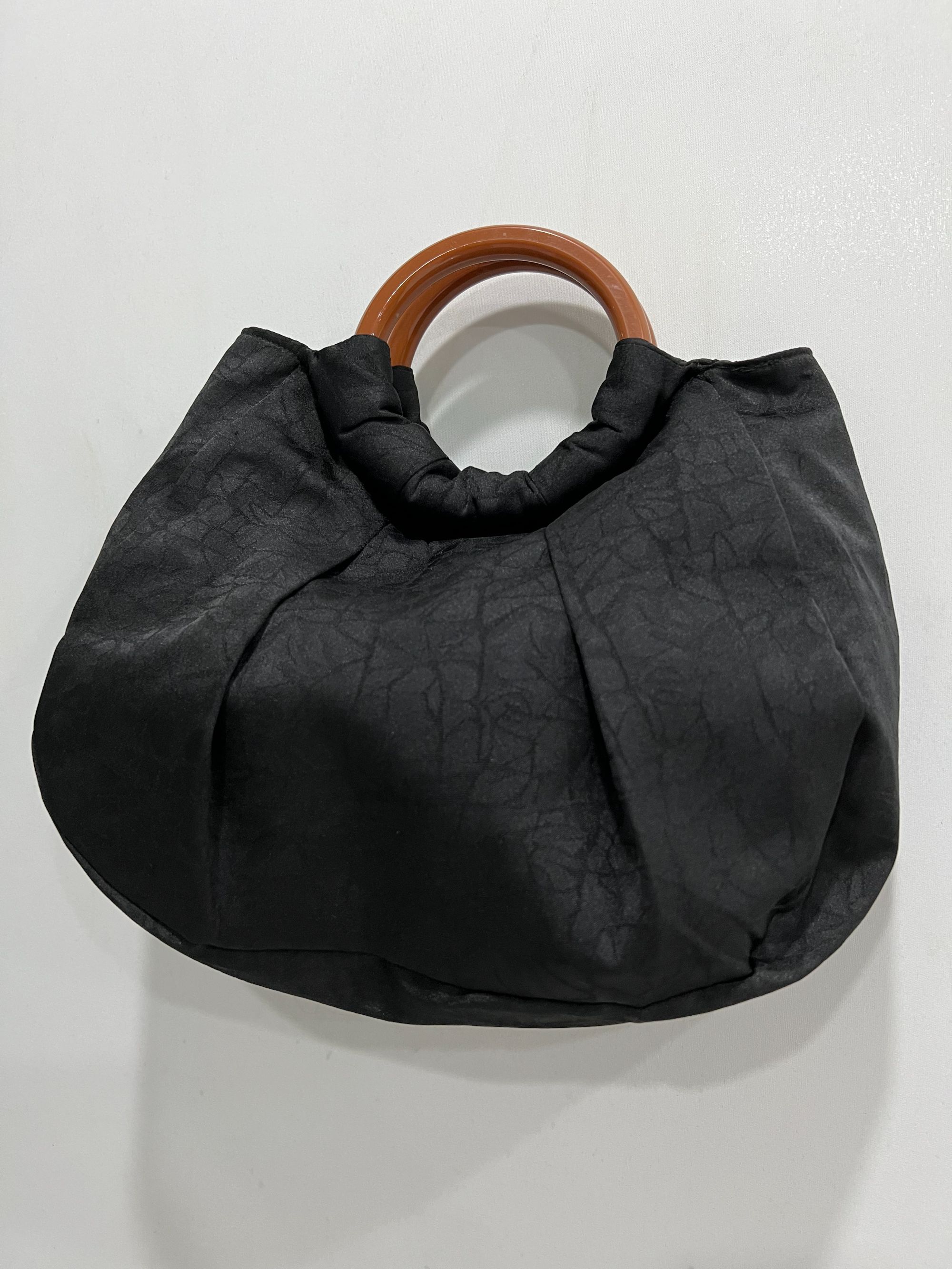 女士手提包竹节时尚压花百搭通用大号休闲中号黑色复古通勤手拎包