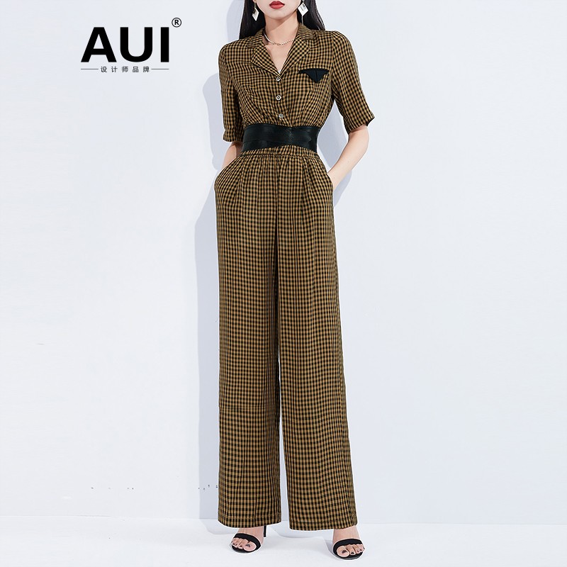 【诗语专属】AUI复古设计感套装新款时尚洋两件套-22F020910