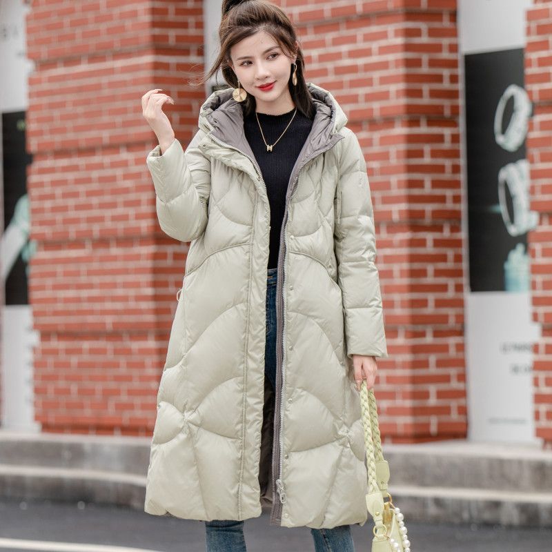波司登2022特价羽绒服女中长款连帽韩版修身加厚冬季收腰显瘦羽绒