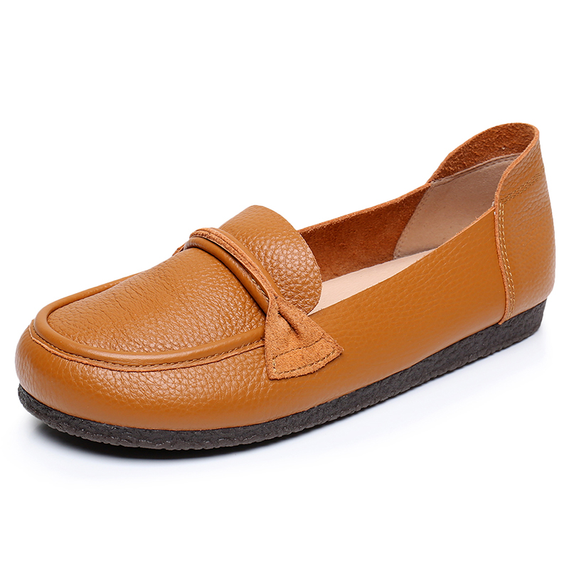 春秋百搭女士鞋圆头中老年人女鞋妈妈鞋防滑平底软底透气单鞋女鞋