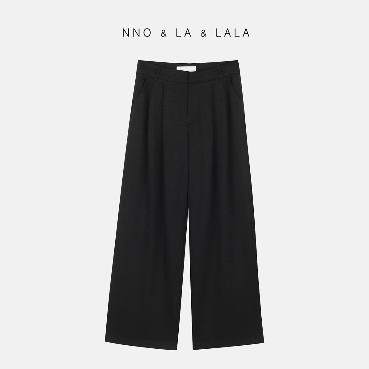 LA   阔腿 压褶精裁 黑色休闲裤 （加厚款）26172