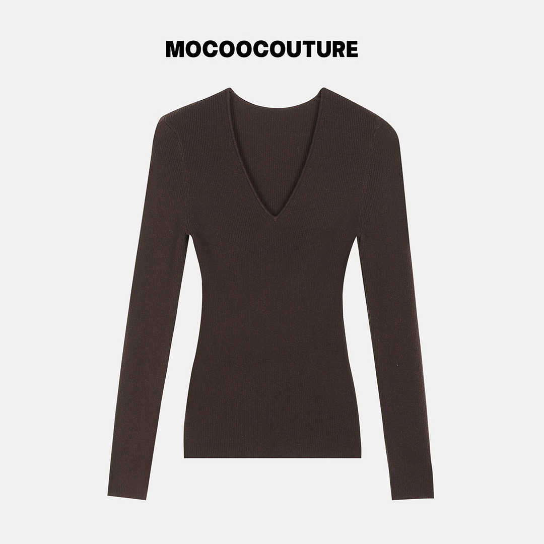 V领打底针织衫 毛衣 861