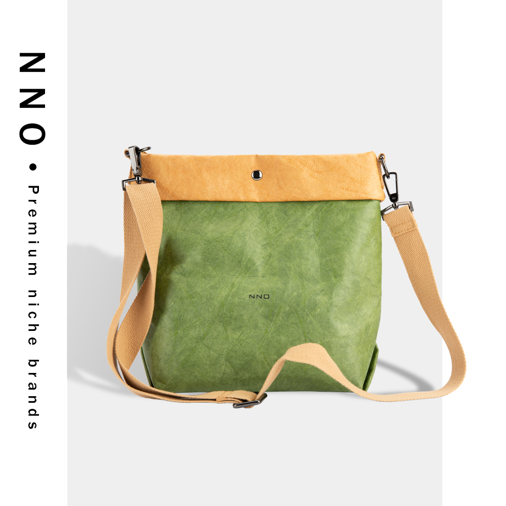 NNO女包 军绿色包包 休闲户外复古文艺撞色简约单肩斜挎女包 1690