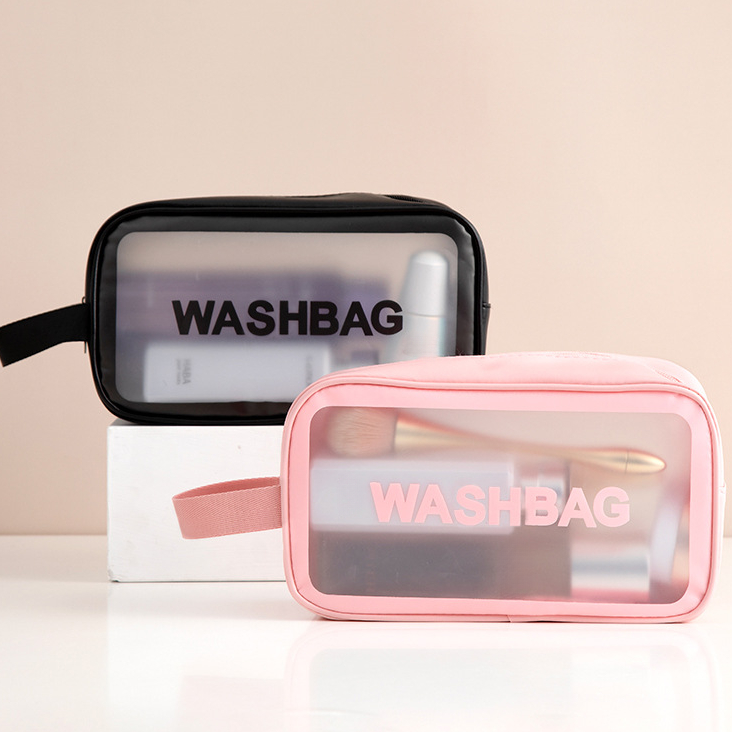 PU防水化妆包便携大容量透明洗漱包旅行磨砂化妆品收纳袋游泳包