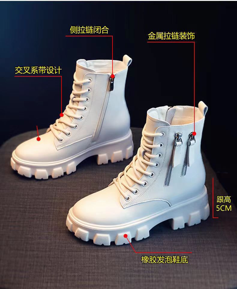 冬季加棉保暖高品质新款马丁靴女百搭加绒秋冬季雪地棉鞋加绒加厚