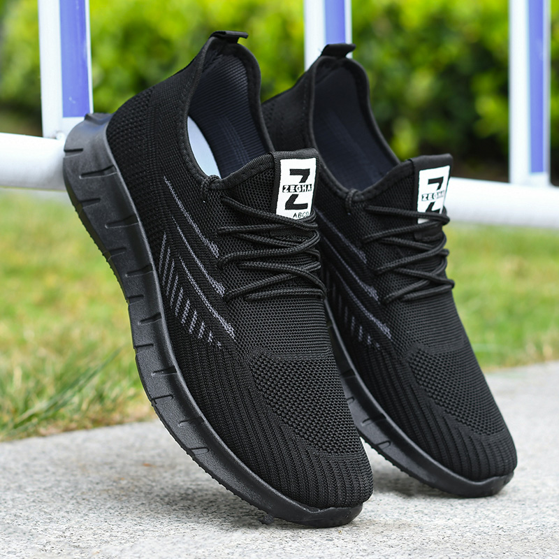 夏季辛苦男士飞织运动休闲时尚跑步鞋运动鞋百搭透气网面鞋健步鞋