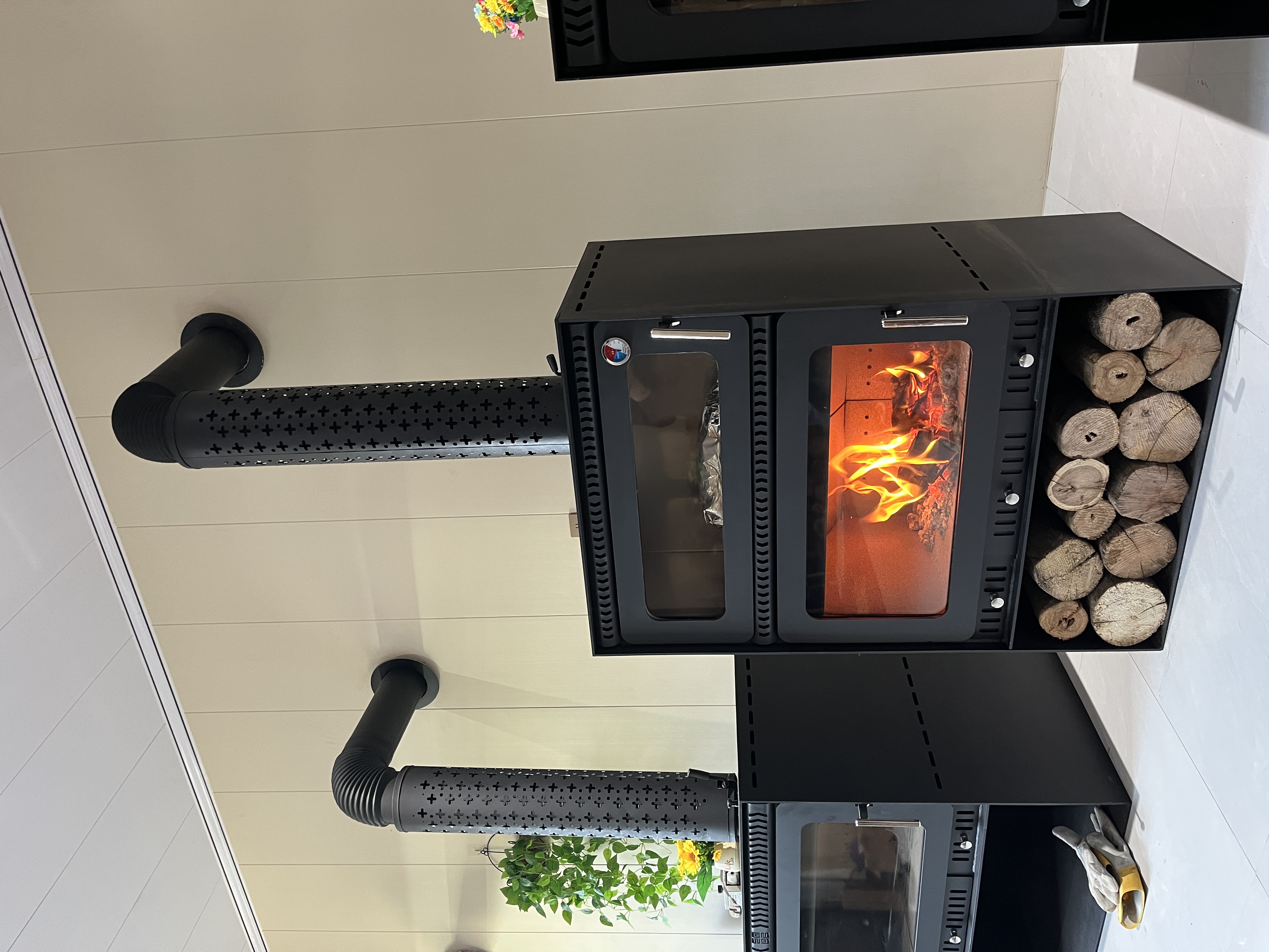 小炉业75烤箱款真火壁炉冬天取暖自建房民宿取暖柴火壁炉