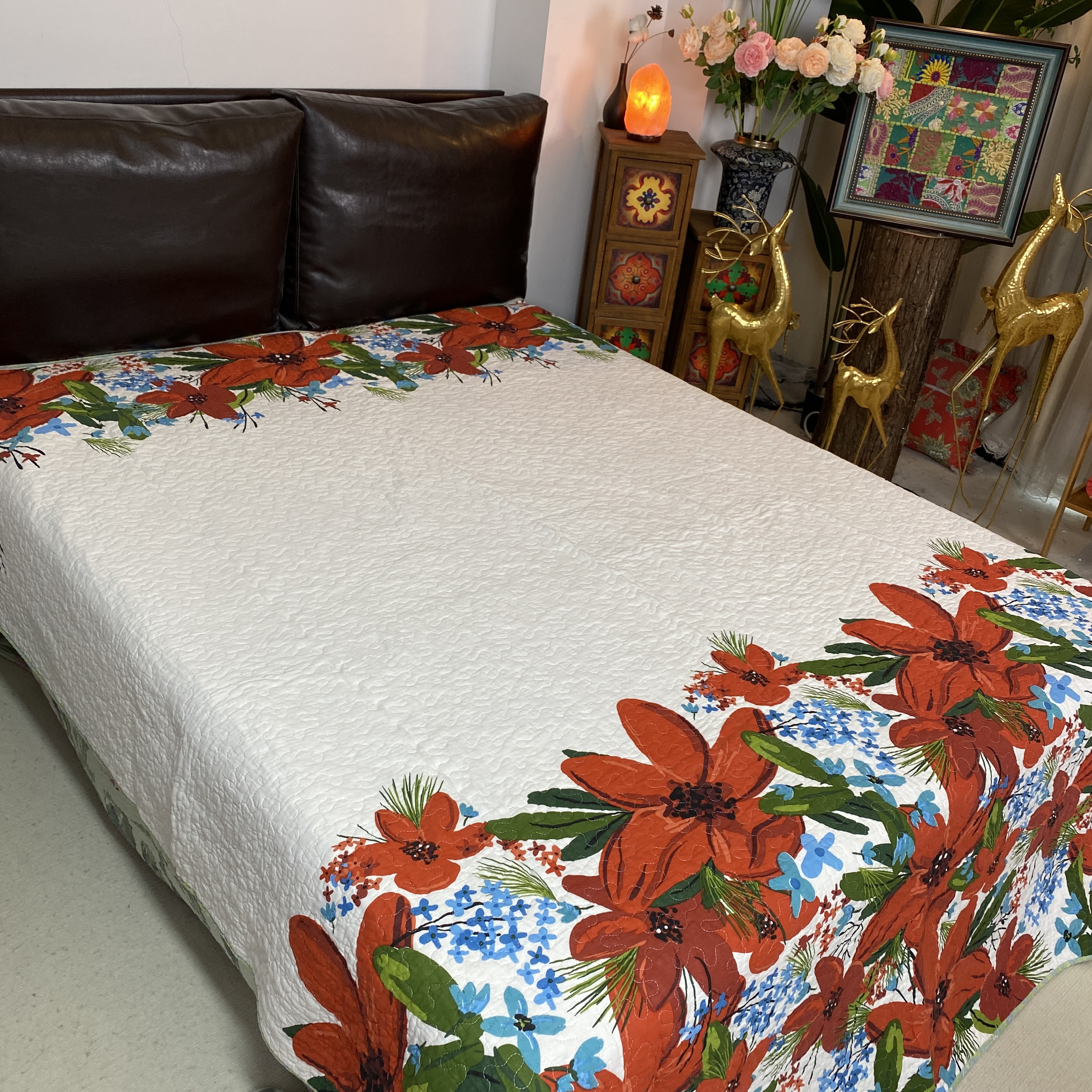 【赫彩家200*230设计款】棉绗缝床盖四季可用多功能双人