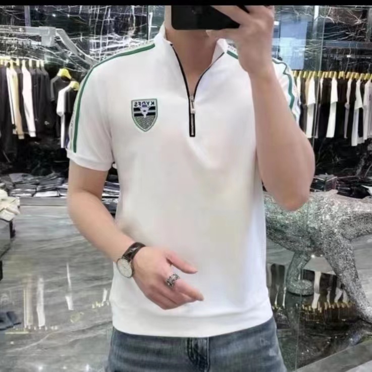 2024男士高品质立领时尚夏季修身帅气短袖9L001