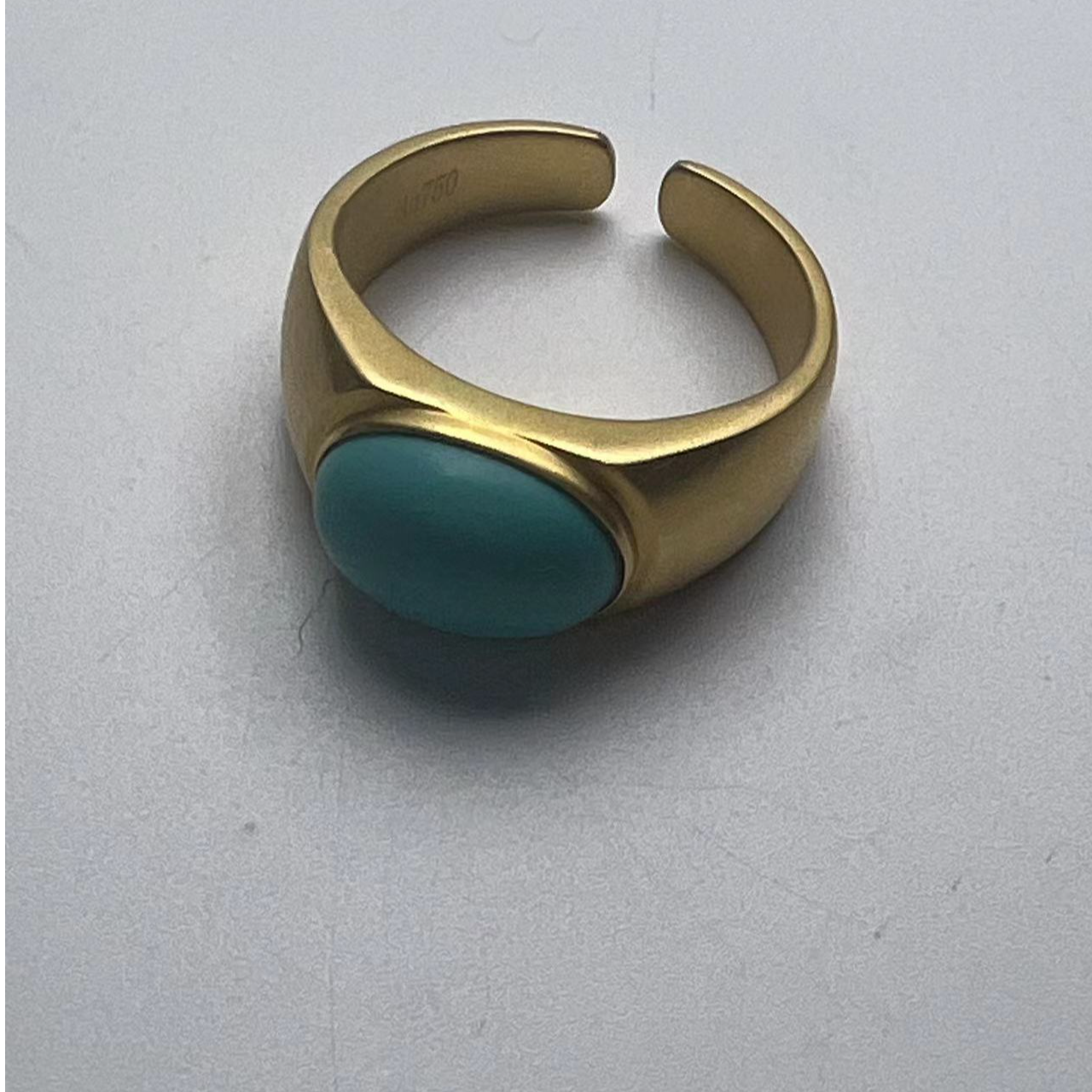 绿松石镶嵌精美戒指