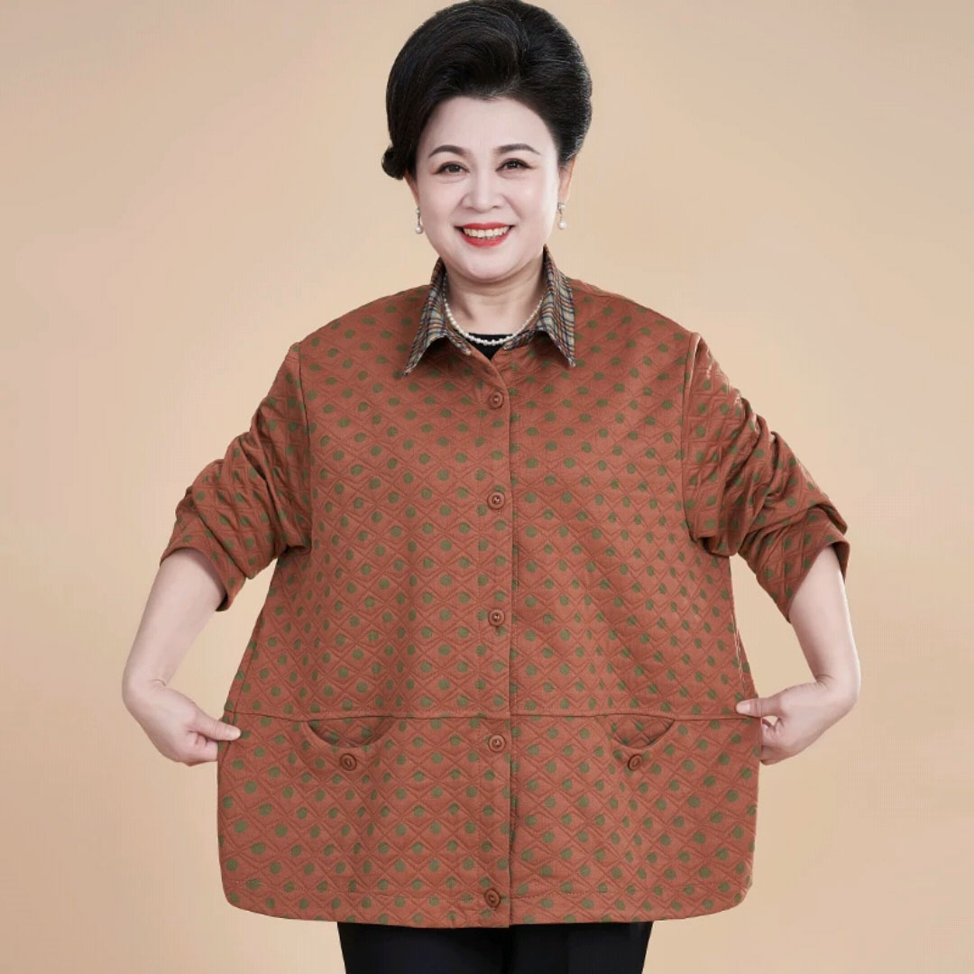 妈妈装春秋洋气衣服女外套长袖中老年人时尚宽松加肥大码200斤