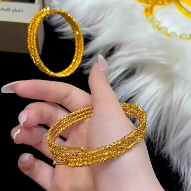 合金手镯 三生三世爆款蹦迪三圈开口手链女小众网红超仙手镯手环