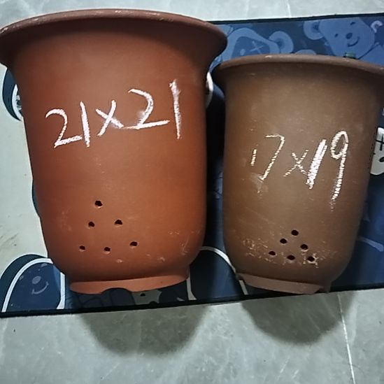 紫砂20CM（含）-50CM（不含）大红小紫金钟两个微瑕