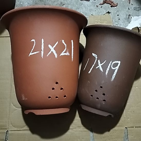 紫砂20CM（含）-50CM（不含）大红小紫金钟两个微瑕