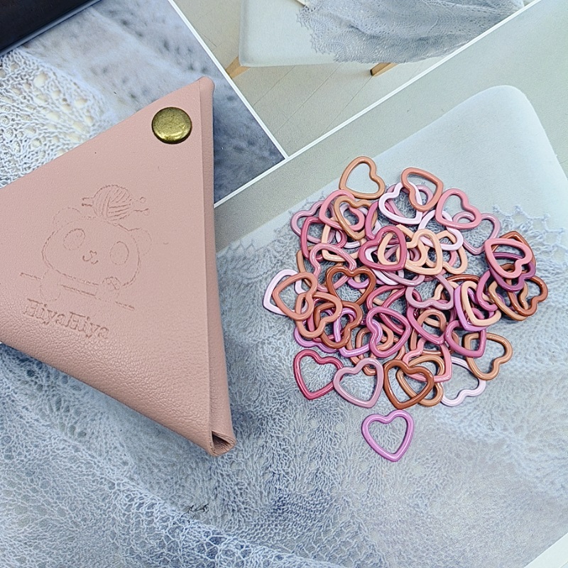 HiyaHiya 唯美多色 爱心记号圈 编织记号扣毛衣棒针环针标记扣