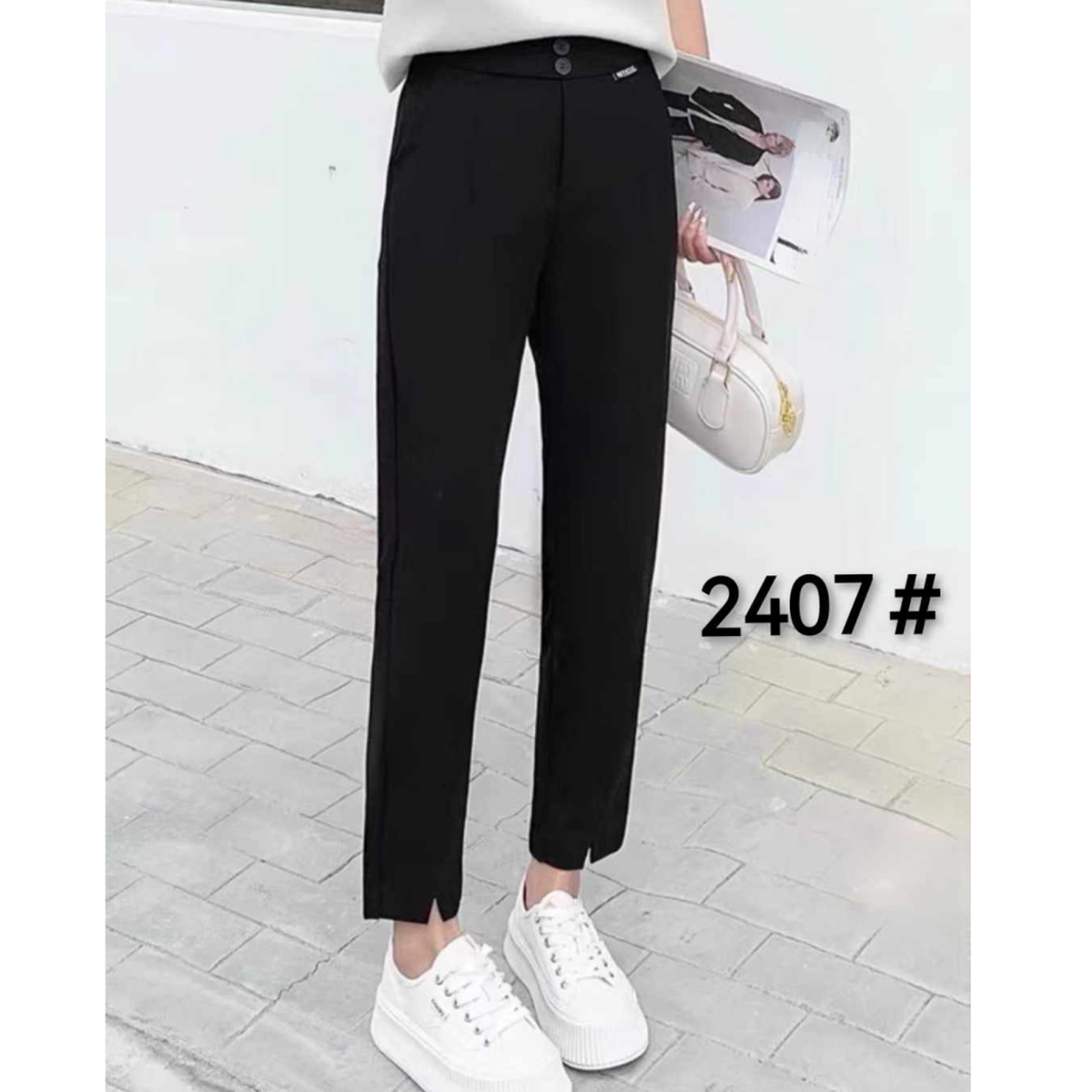 【休闲西裤】显瘦版型开叉舒适感十足女士裤子 15571(2407)