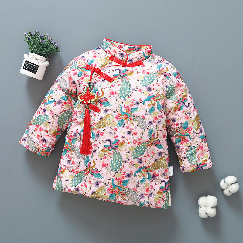 棉花厚款婴儿儿童唐装女宝宝拜年服棉袄冬装棉内胆汉服女童过年服
