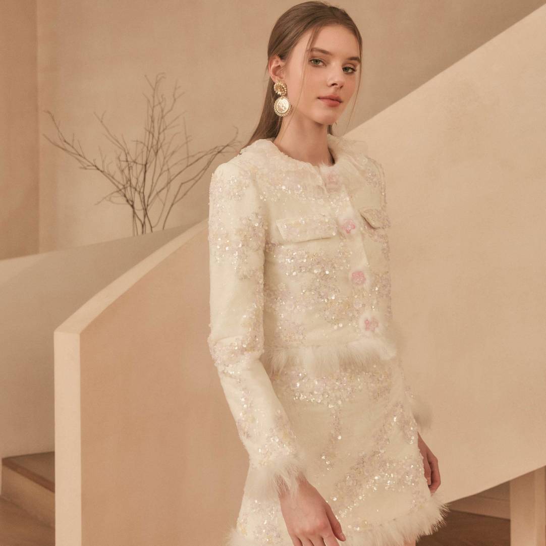 Marie Elie【雪域公主】重工钉珠小香风套装EAD32W08777