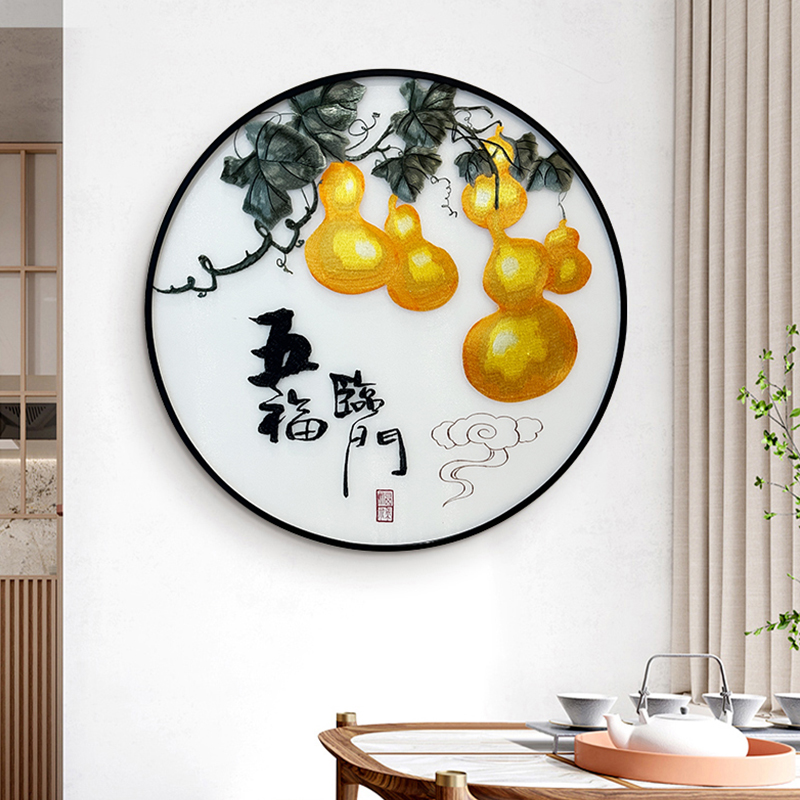 新中式高端刺绣客厅玄关走廊过道挂画锦绣山河