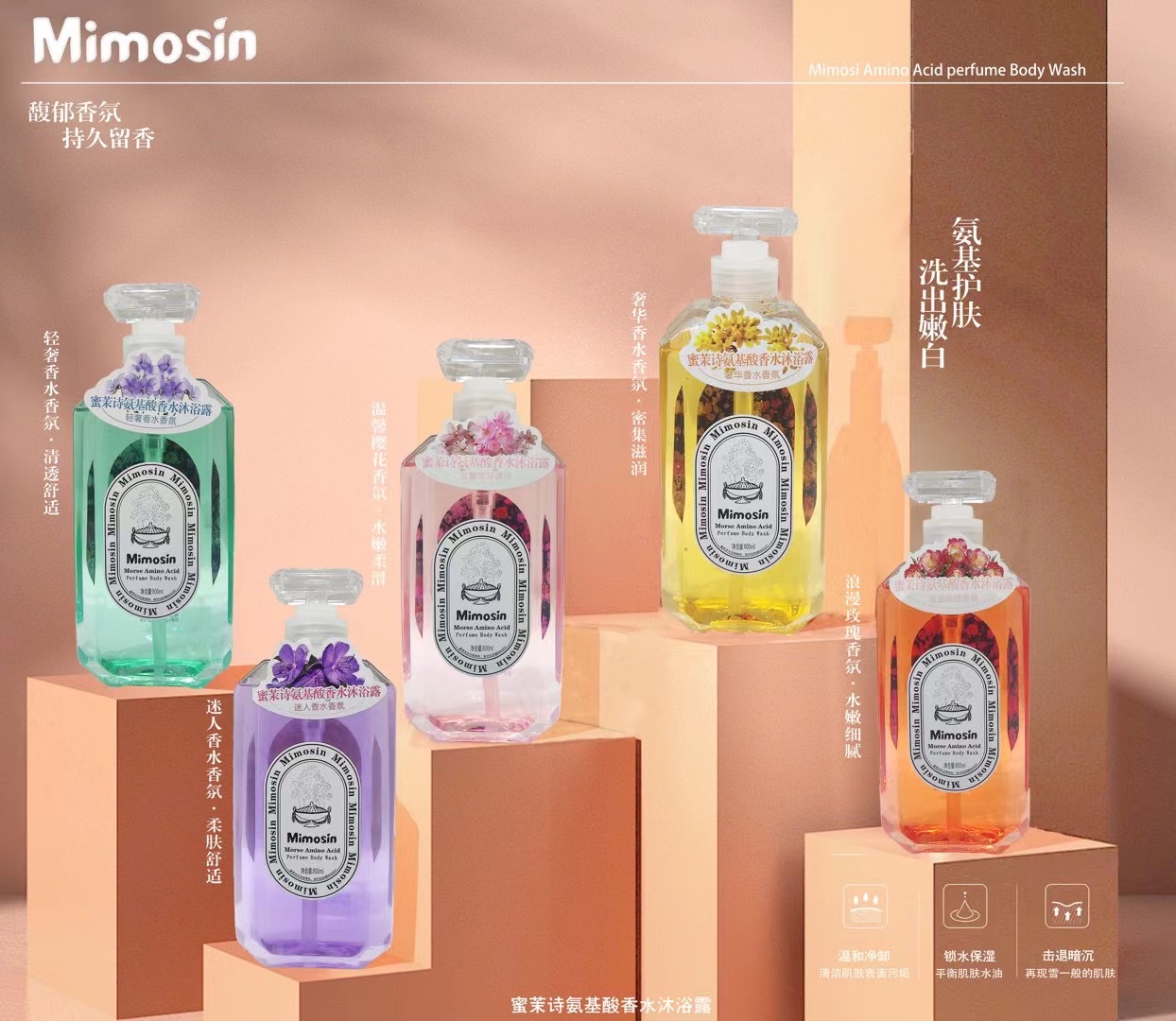 【高级香水味】蜜茉诗氨基酸香氛美肌香水沐浴露800ml