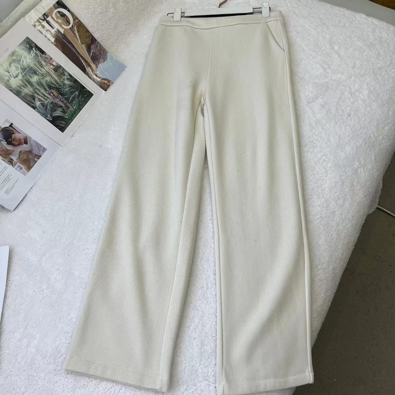 秋冬加绒针织窄版直筒休闲裤c5968