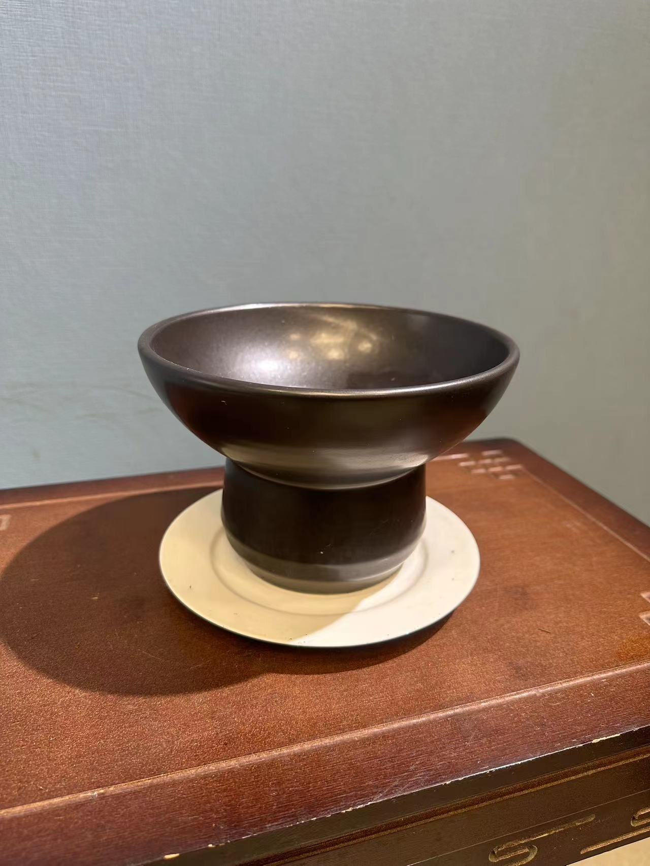 【蕨醒时代】景德镇陶瓷花盆《金风玉露》黑色实物清洁直径蕨类植物