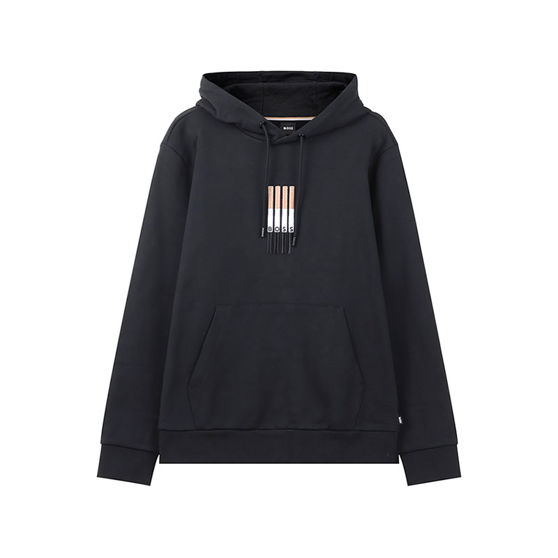 Hugo Boss雨果博斯 男士棉质条纹刺绣连帽长袖卫衣运动衫50481751