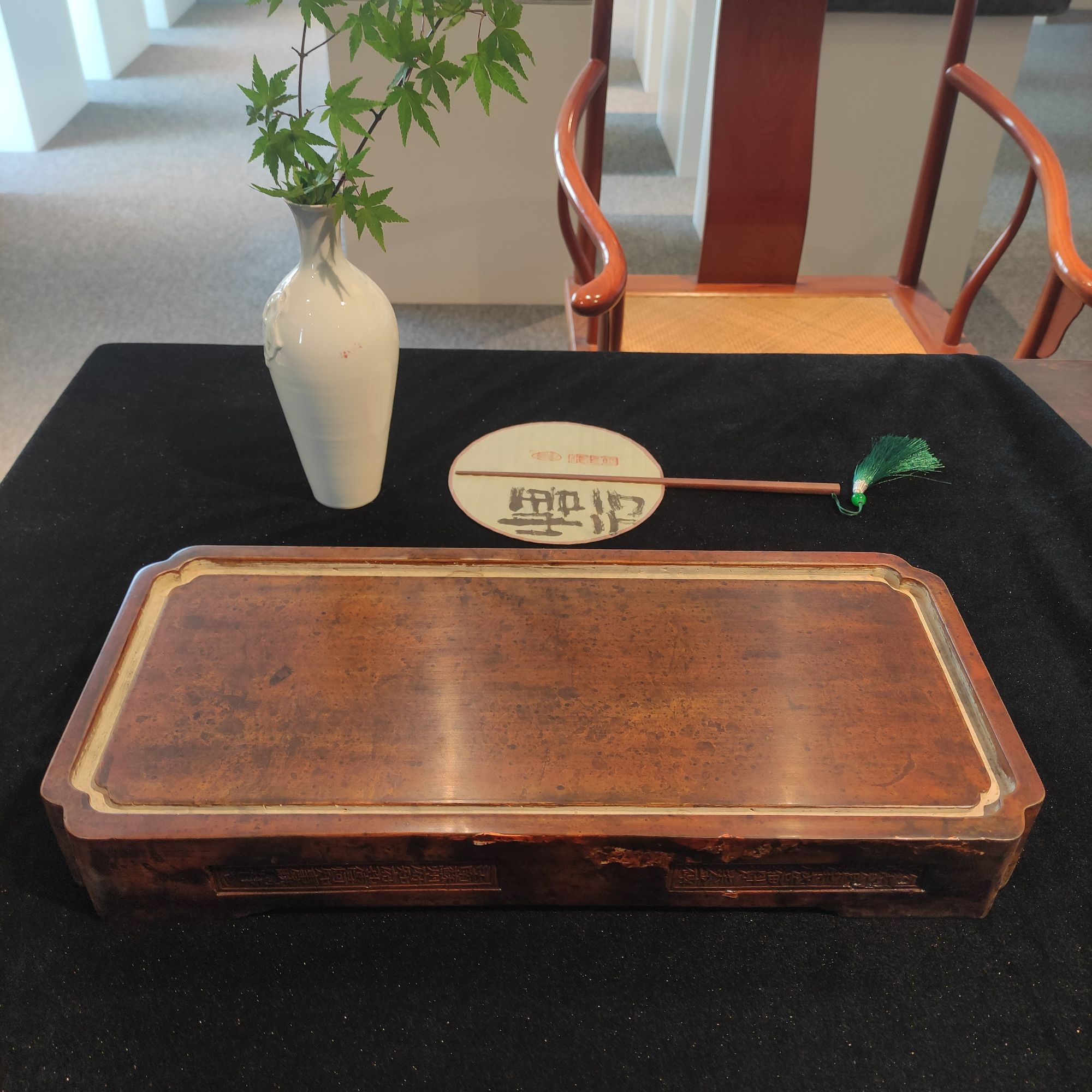 御窑金砖古法工艺  大漆茶台（中）