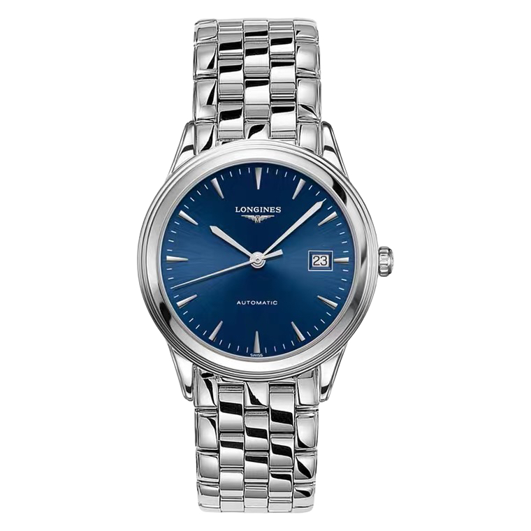 99新 Longines/浪琴 军旗38.5mm/男士蓝色时尚简约机械