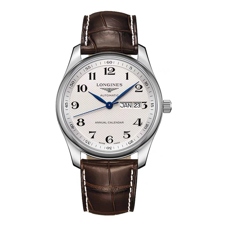 99新 Longines/浪琴 名匠755/38.5mm/双历白盘机械男表