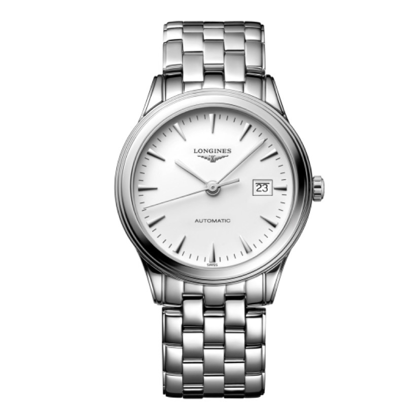 99新 Longines/浪琴 军旗40mm/984白盘条钉机械男腕表
