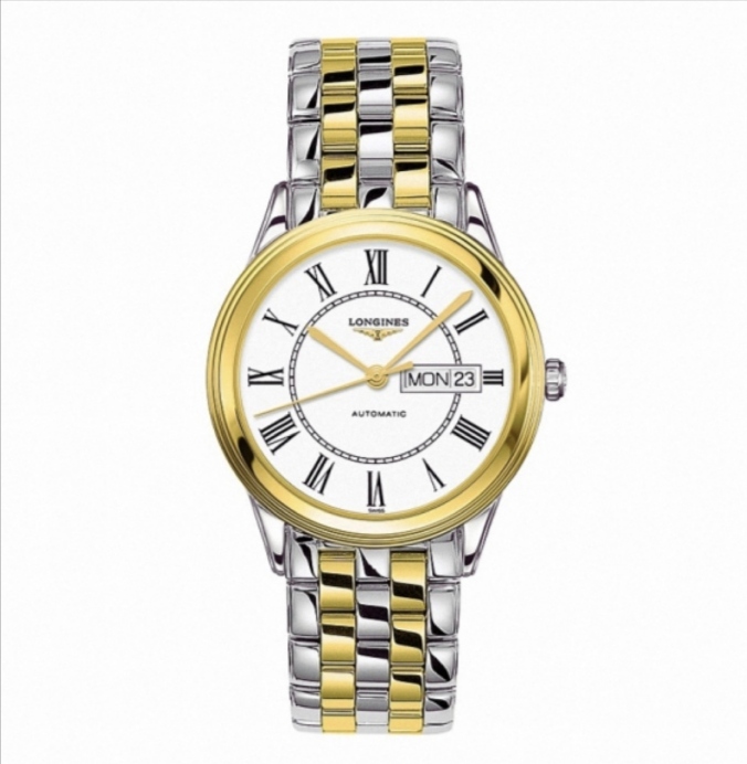 99新 Longines/浪琴 军旗899/机械男表/金罗马表径38.5/