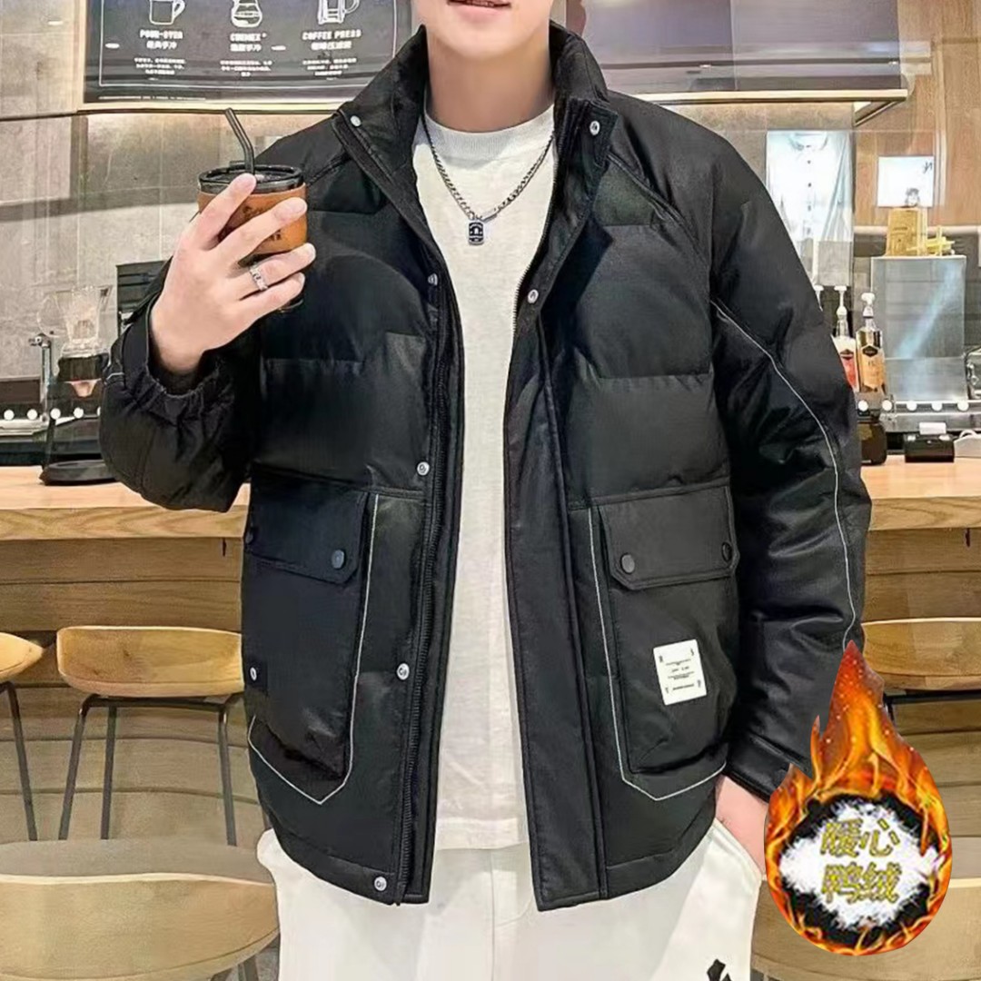 冬季新款男士羽绒服百搭立领轻薄羽绒服短款潮流灰鸭绒保暖外套男