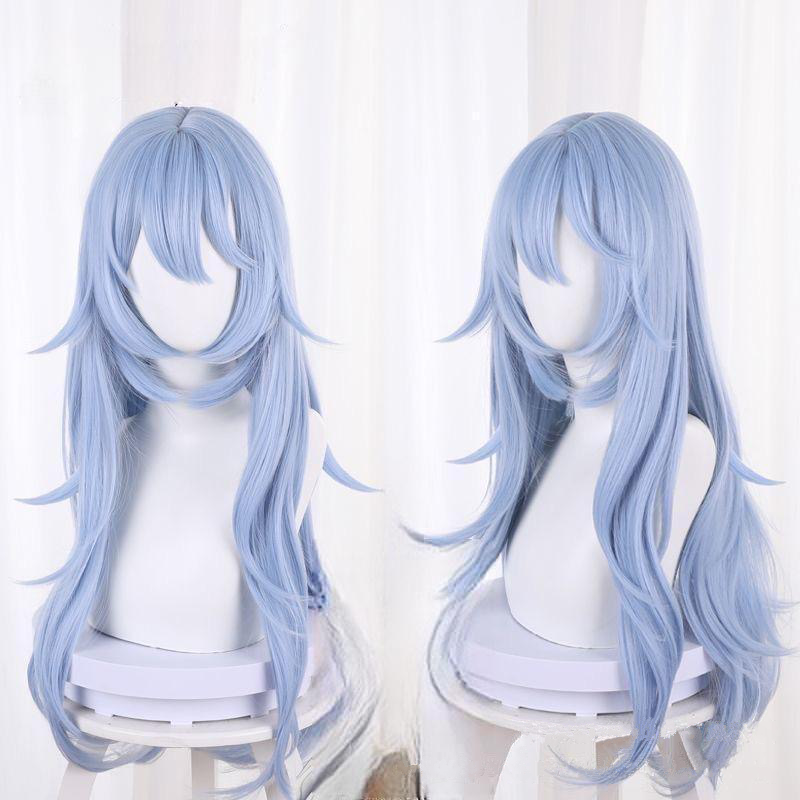 新世纪福音战士 绫波丽cos假发 淡蓝色大波浪长卷发