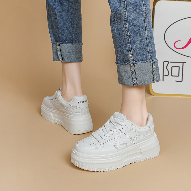 阿比让单里/绒里牛皮潮流时尚百搭厚底增高轻便休闲轻便小白鞋