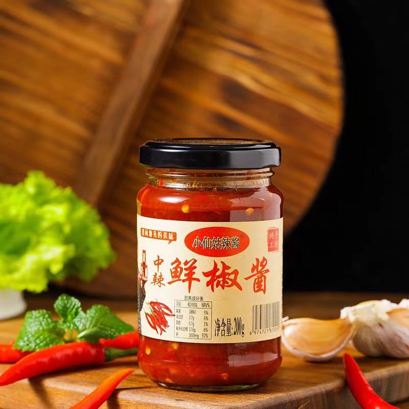 小仙姑辣酱得低脂无油传统下饭鲜物200g/瓶辣椒鲜辣椒拌饭即食酱