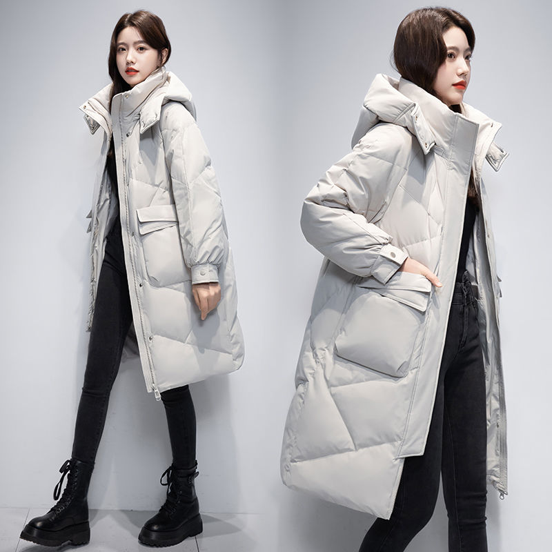 波司澄冬保暖羽绒服女中长款2023冬季新款韩版休闲时尚加厚外套女