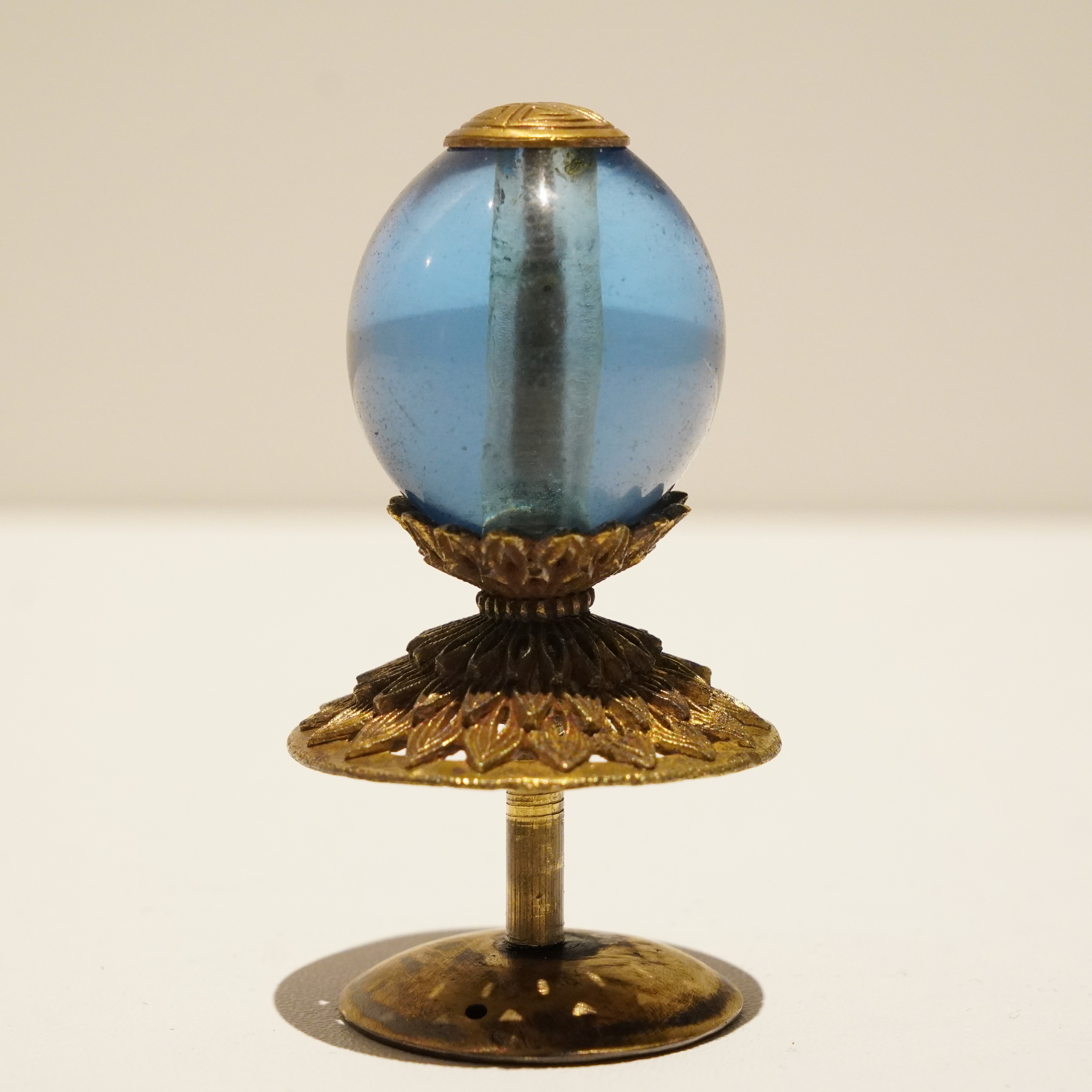 BM/清代三品官员铜鎏金帽顶