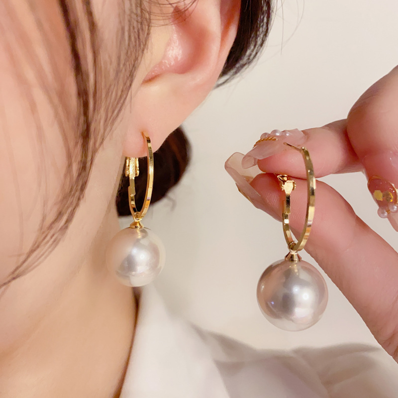 欧美个性时尚夸张大耳圈女s925银针气质名媛优雅设计感耳环女